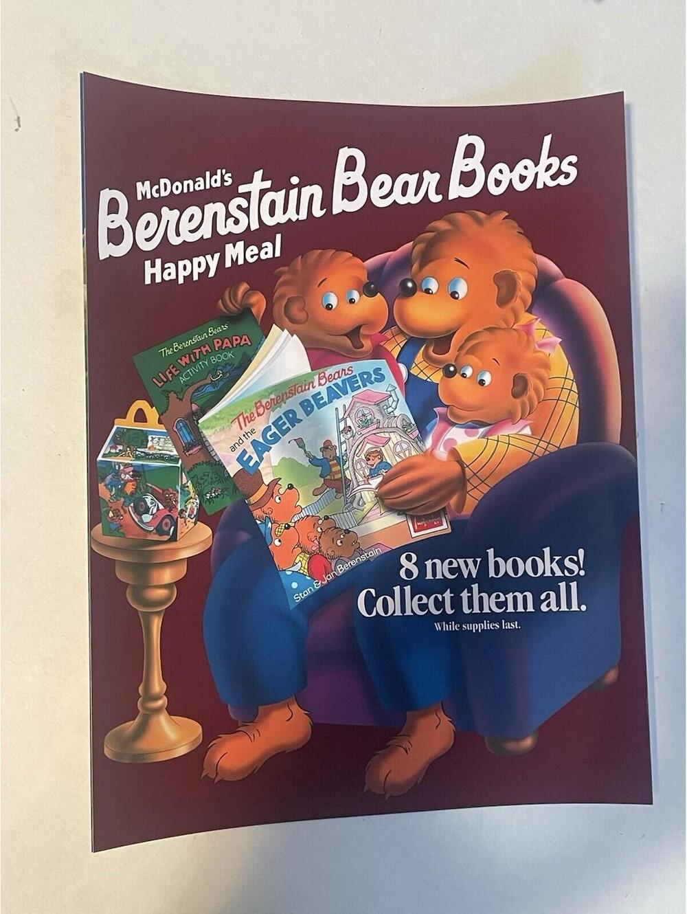 McDonalds Berenstain BearsHappy Meal REPRINT Display Ad Sign Poster McDonald’s